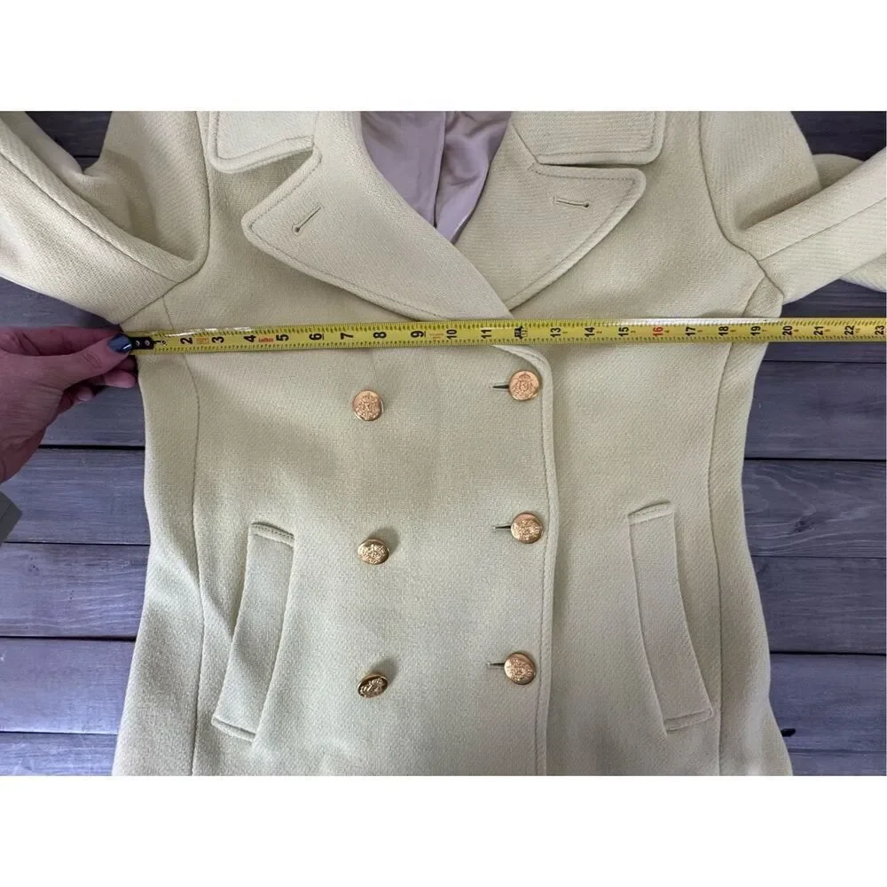 J. Crew Yellow Stadium Cloth By‎ Nello Gori Majesty Wool Peacoat Citron C… - Picture 8 of 9